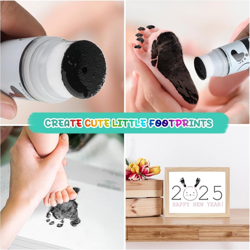 Sortnic 2.54 fl oz (75ml) Black Baby Hand and Footprint Ink, Baby Safe Paint for Newborn Keepsake, Non Toxic Acid-Free, Washable, Pet Paw Print Paint, Ideal New Mom Gifts - Image 2